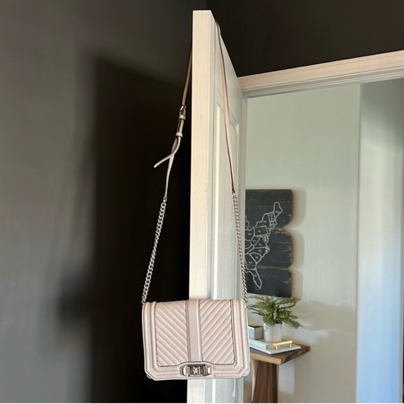 Rebecca Minkoff Crossbody Purse with Turnlock Closure Grey - Picture 3 of 7